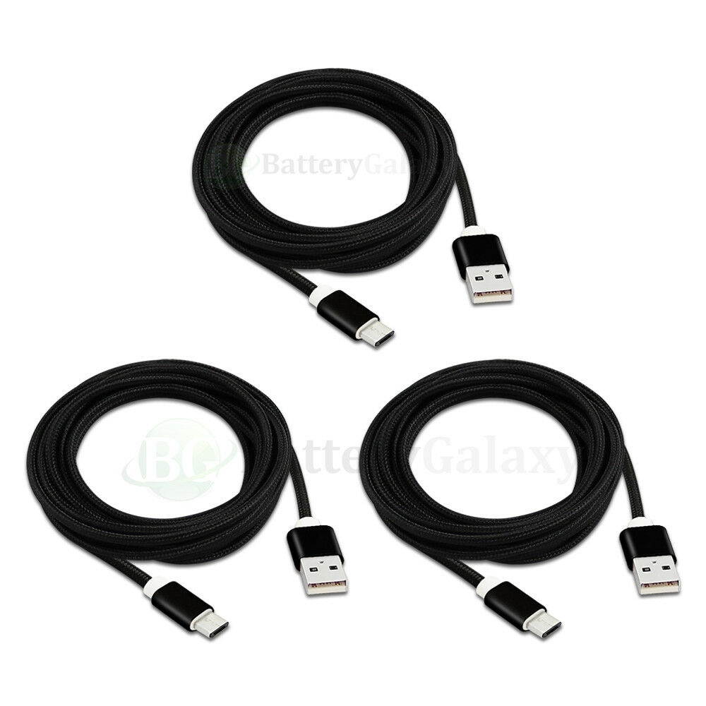 1-100 Lot USB Type C 10FT Braided Charger Data Cable Cord for Android Cell Phone