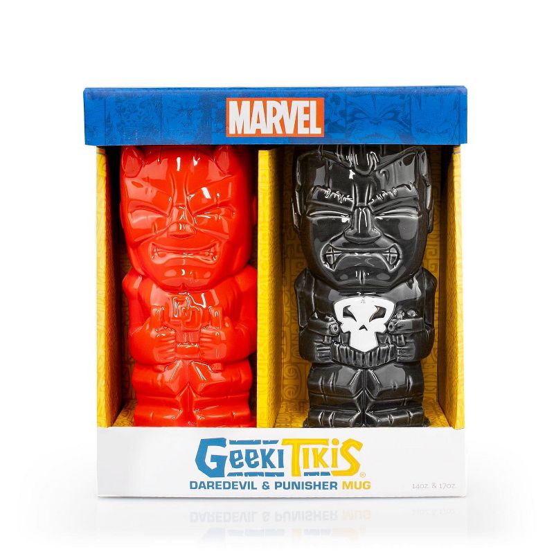 Beeline Creative Geeki Tikis Marvel Daredevil & Punisher Ceramic Mugs | Set Of 2 | SDCC Exclusive