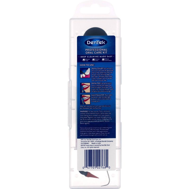 DenTek Professional Oral Care Kit - 2ct Kit with Dental Pick & Scaler, Tartar Removal Tool & Gum Stimulator, and Mouth Mirror