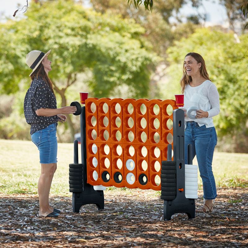 ECR4Kids Jumbo Four-To-Score Giant Game-Indoor/Outdoor 4-In-A-Row Connect - Orange and Grey
