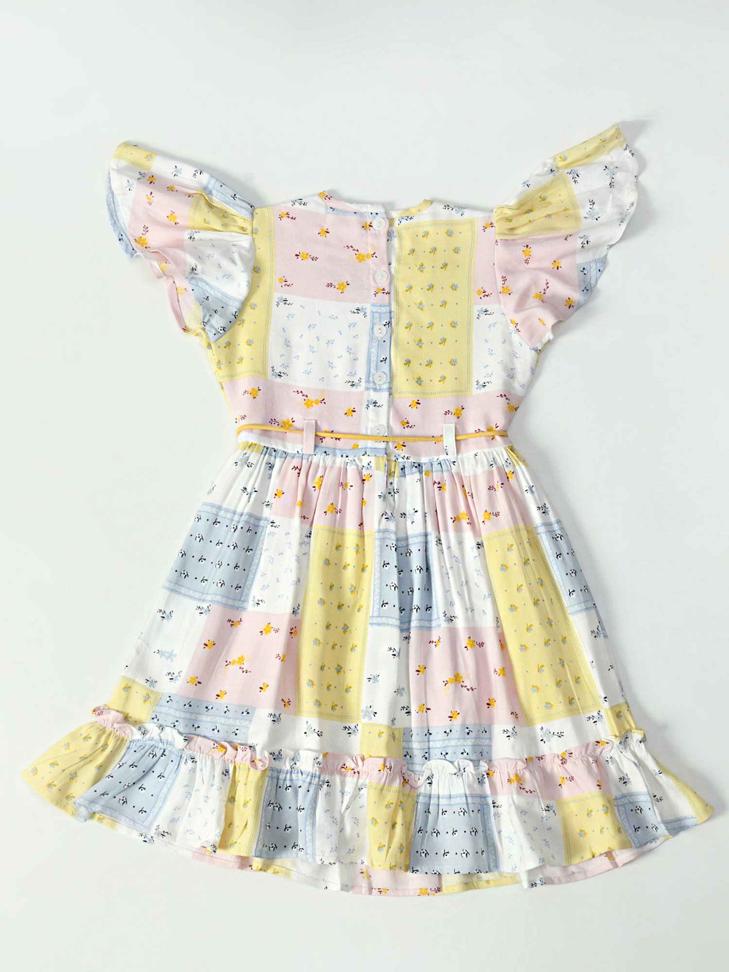 Bella Moda Kids White Printed Fit & Flare Dress
