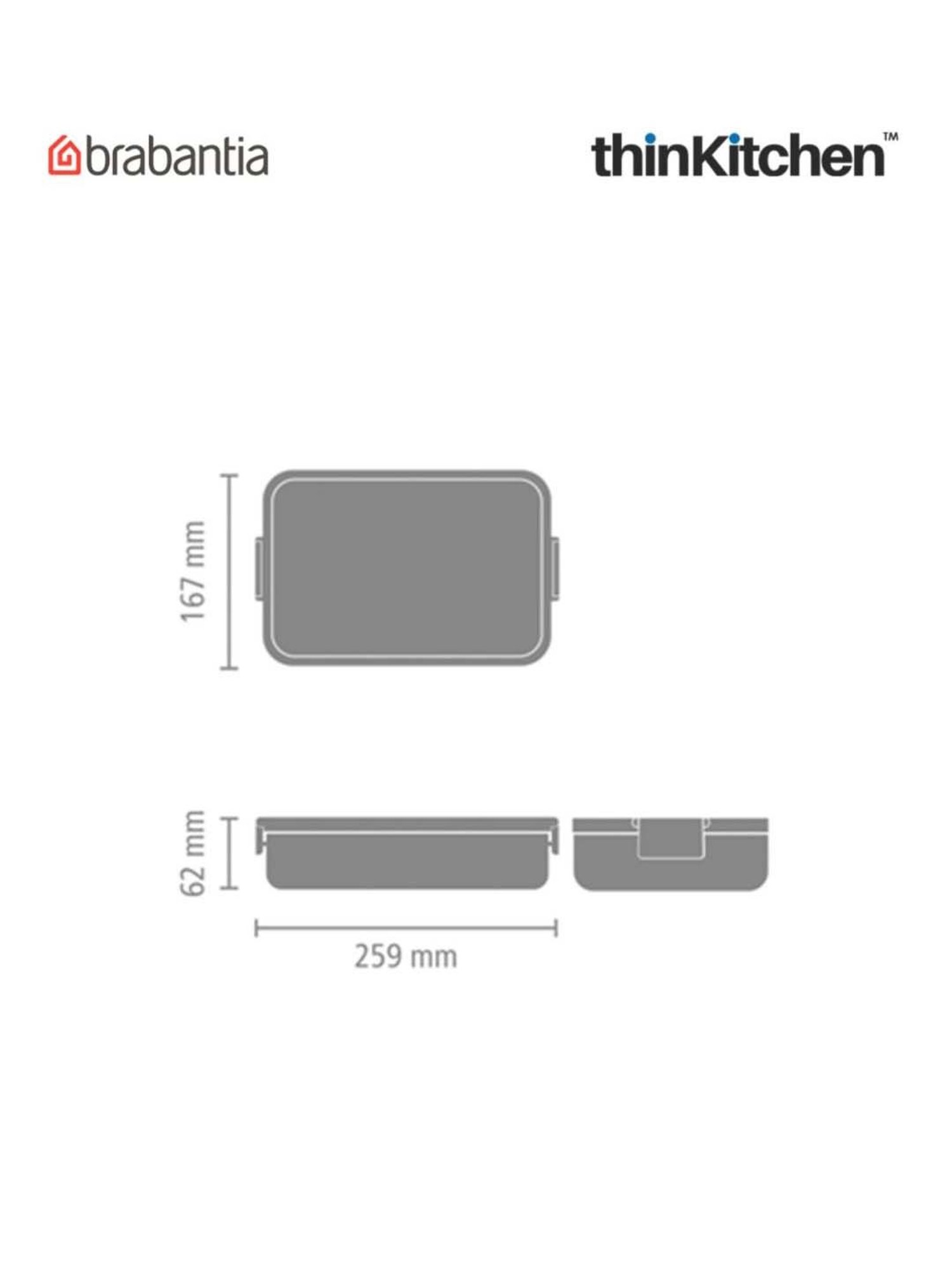 Brabantia Green Plastic Make & Take Large Lunch Box (2 L)