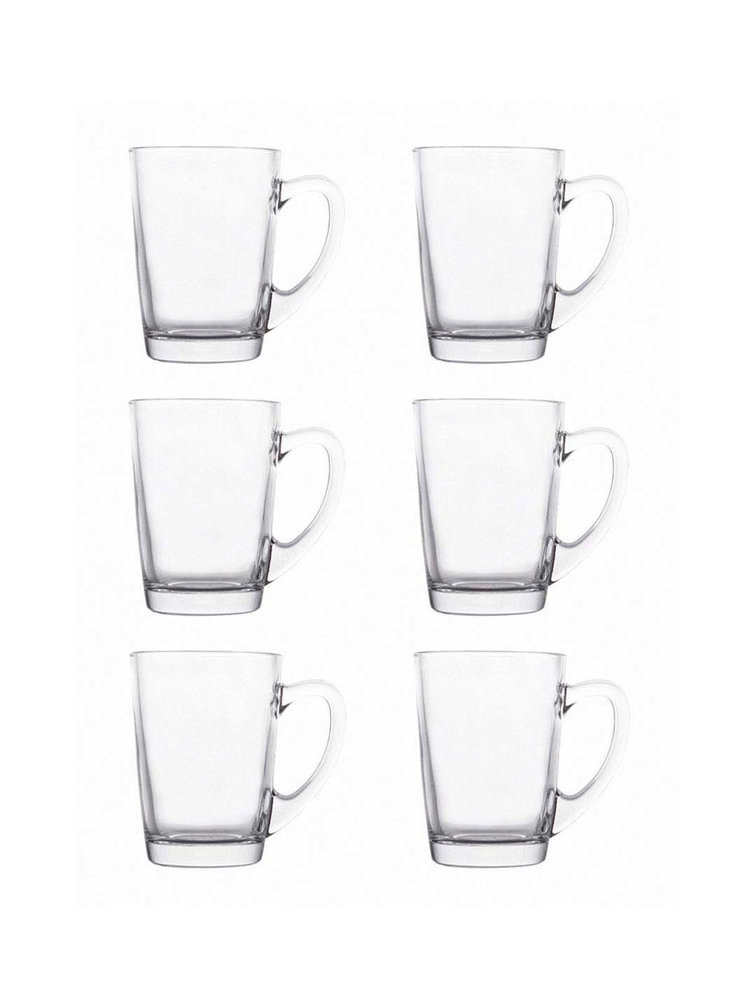 Goodhomes Transparent Glass Coffee Mugs (115 ml) - Set of 6