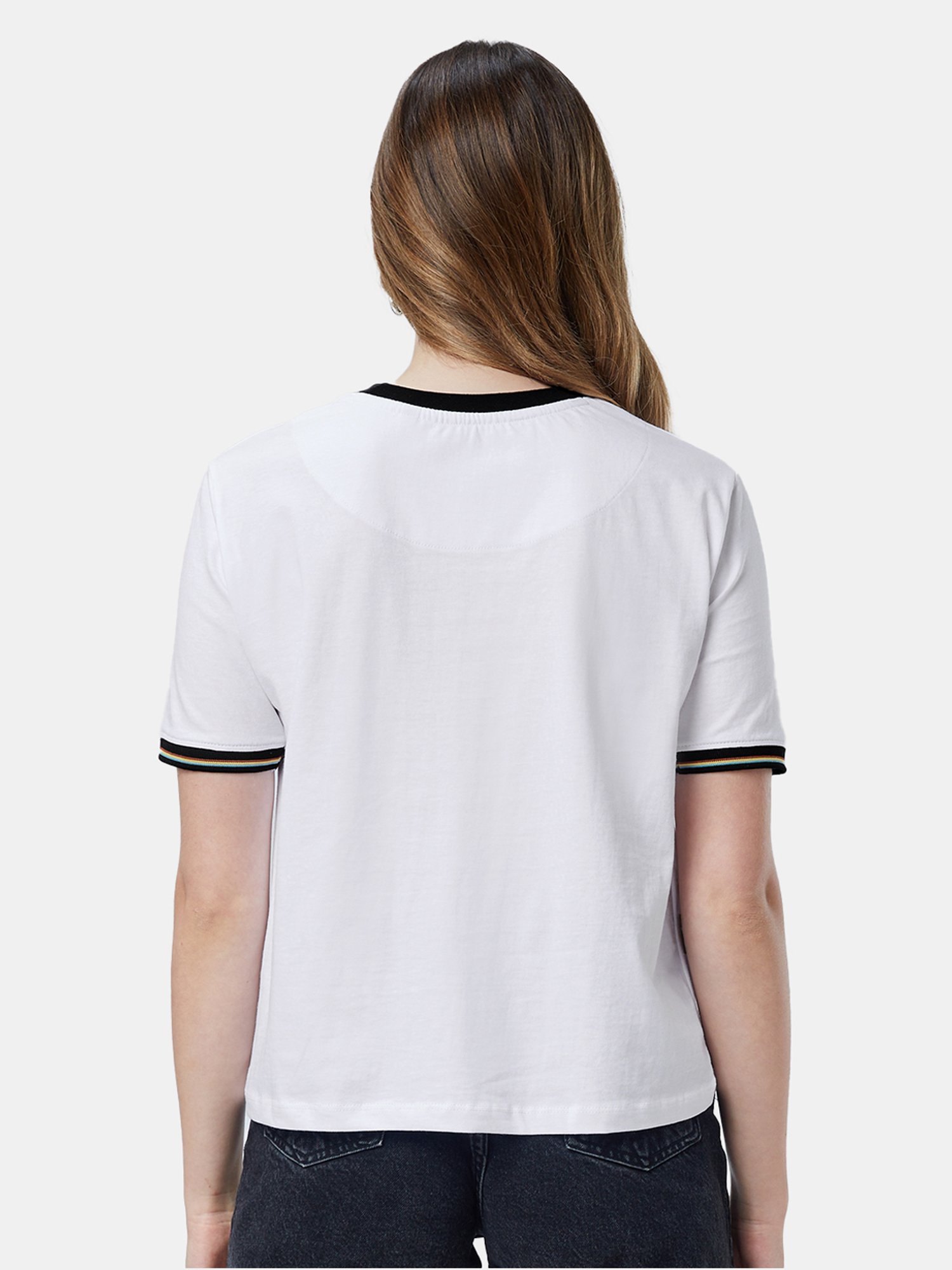 The Souled Store White Cotton Printed T-Shirt