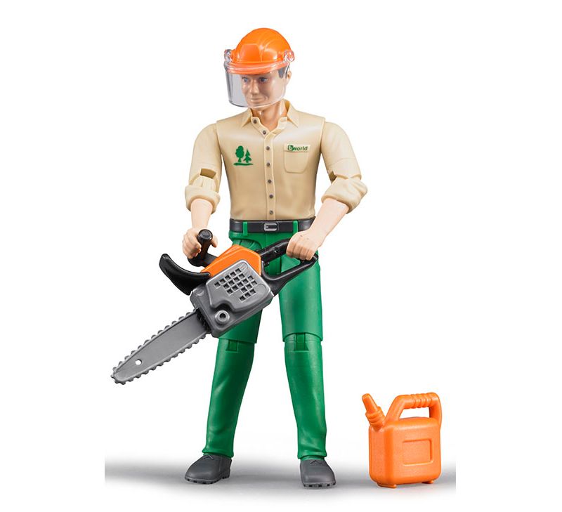Bruder bworld Logging Man / Forestry Worker with Accessories 60030