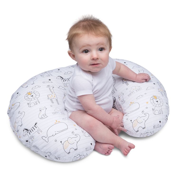 Boppy Original Nursing Pillow Cover - Gray Gold Giraffes