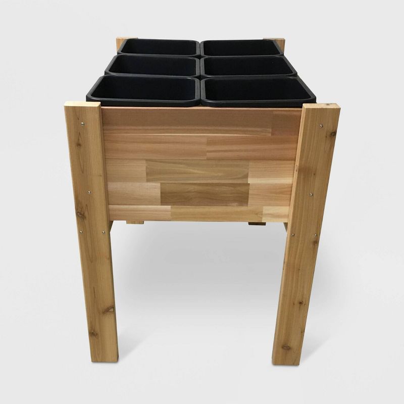 40" Elevated Rectangular Garden Bed With Removable Liners Cedar - GRO Products