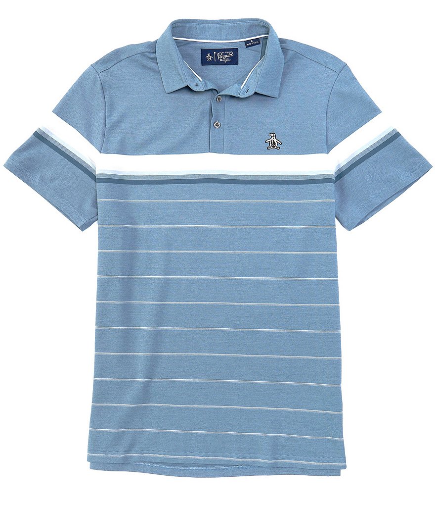 Original Penguin Engineered Stripe Short Sleeve Golf Polo Shirt