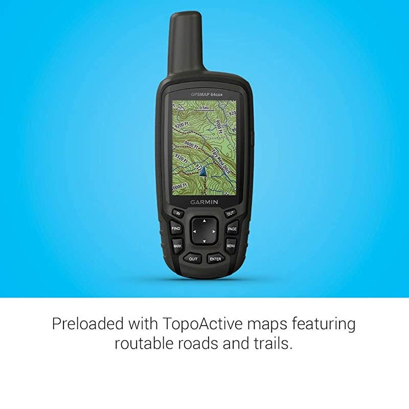 GPSMAP 64csx, Handheld GPS with Altimeter, Compass and 8 MP Camera, Preloaded with TopoActive Maps