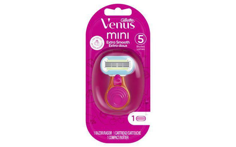 Venus Mini Extra Smooth On The Go Women's Razor + 1 Razor Blade Refill + 1 Travel Case - Trial Size