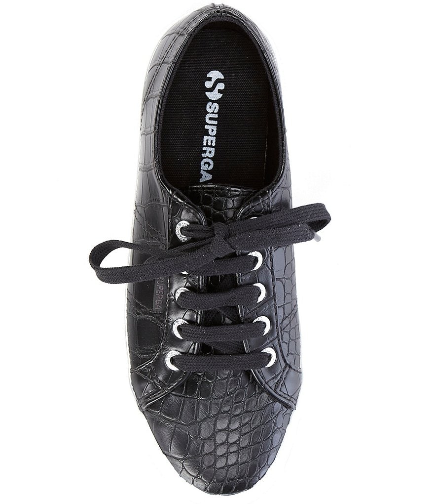 Superga 2750 Croc Embossed Lace-Up Sneakers