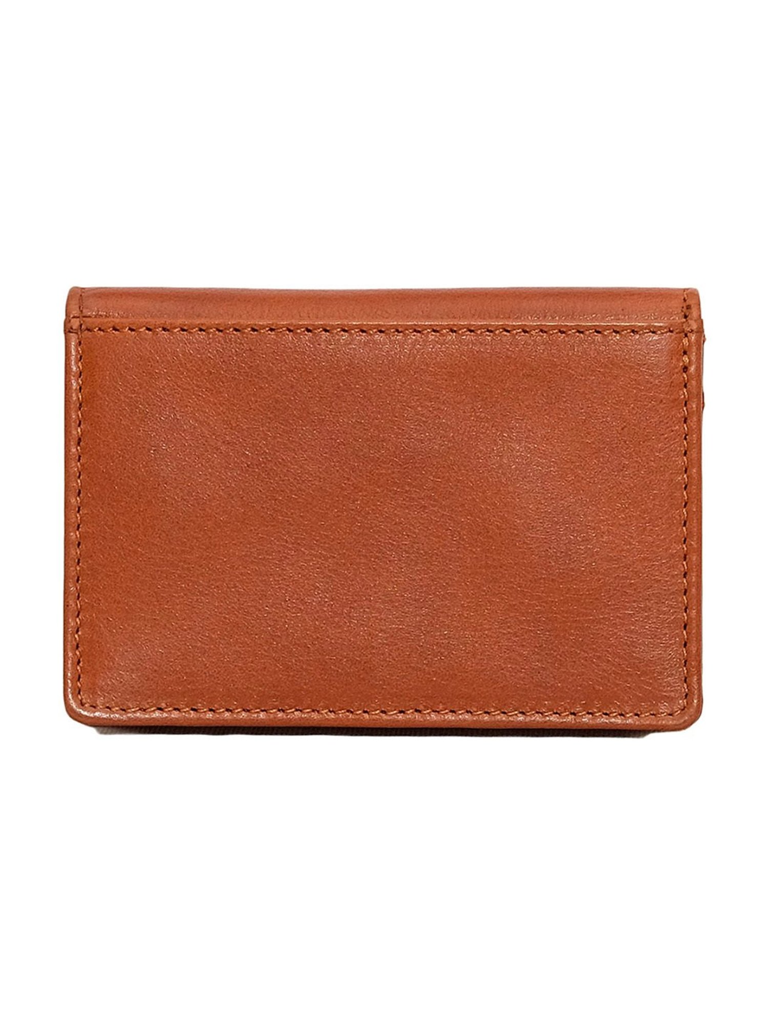 BROWN BEAR Premium RFID Tan Leather Card Holder Wallet for Men