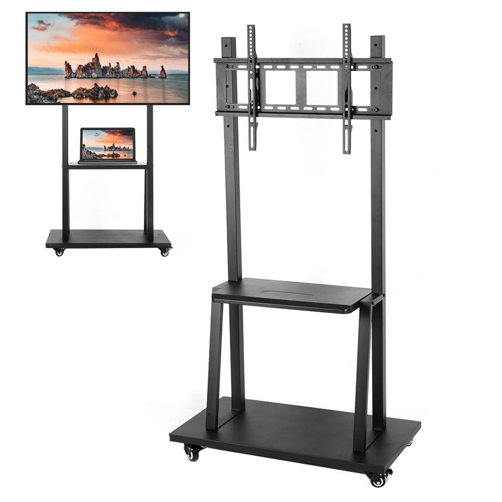 Mobile TV Stand Rolling TV Cart with Wheels for 32-70in LCD TV w/ 2 Layers Panel