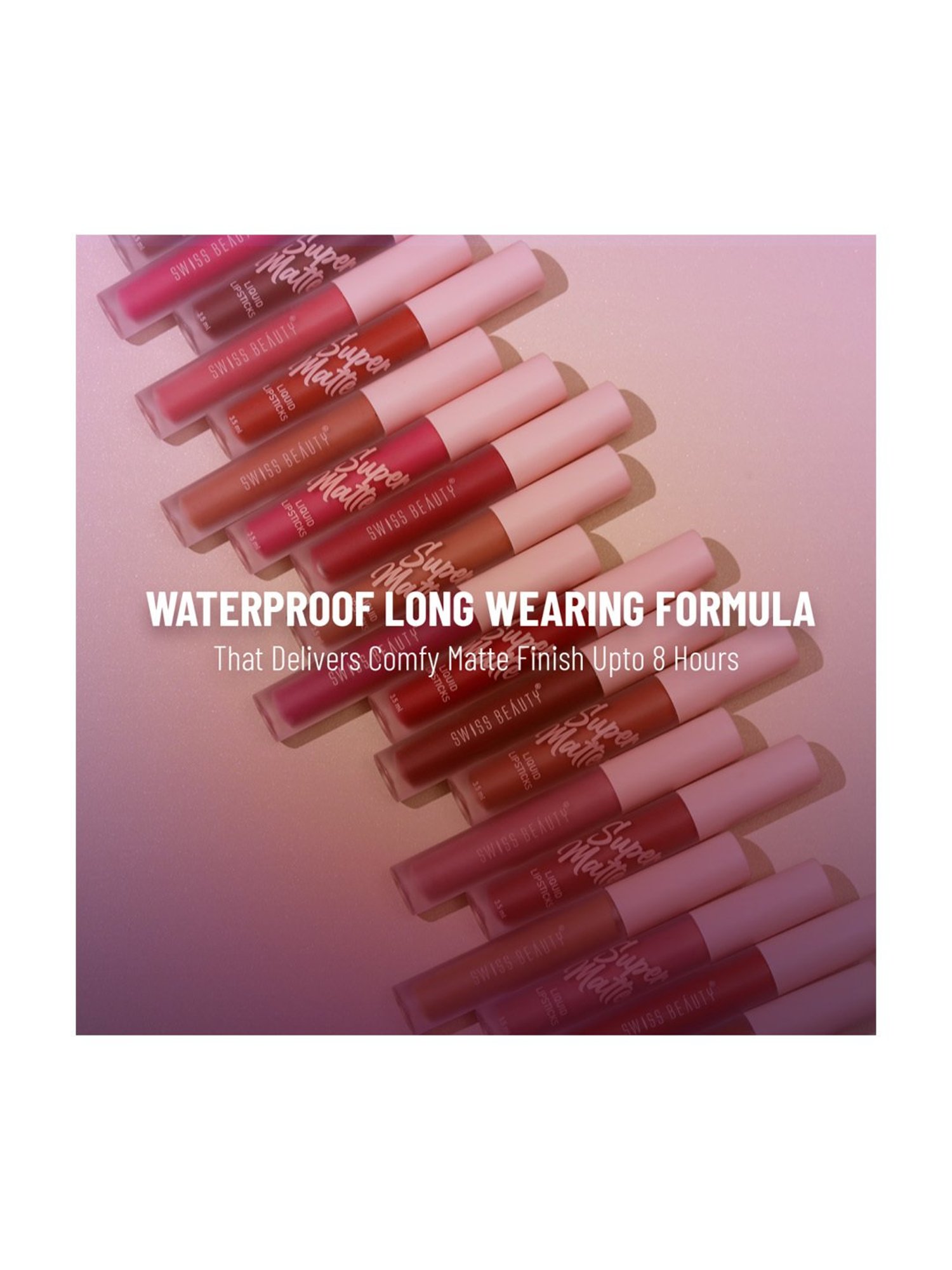 SWISS BEAUTY Super Matte Liquid Lipstick Quine Pink - 3.5 ml