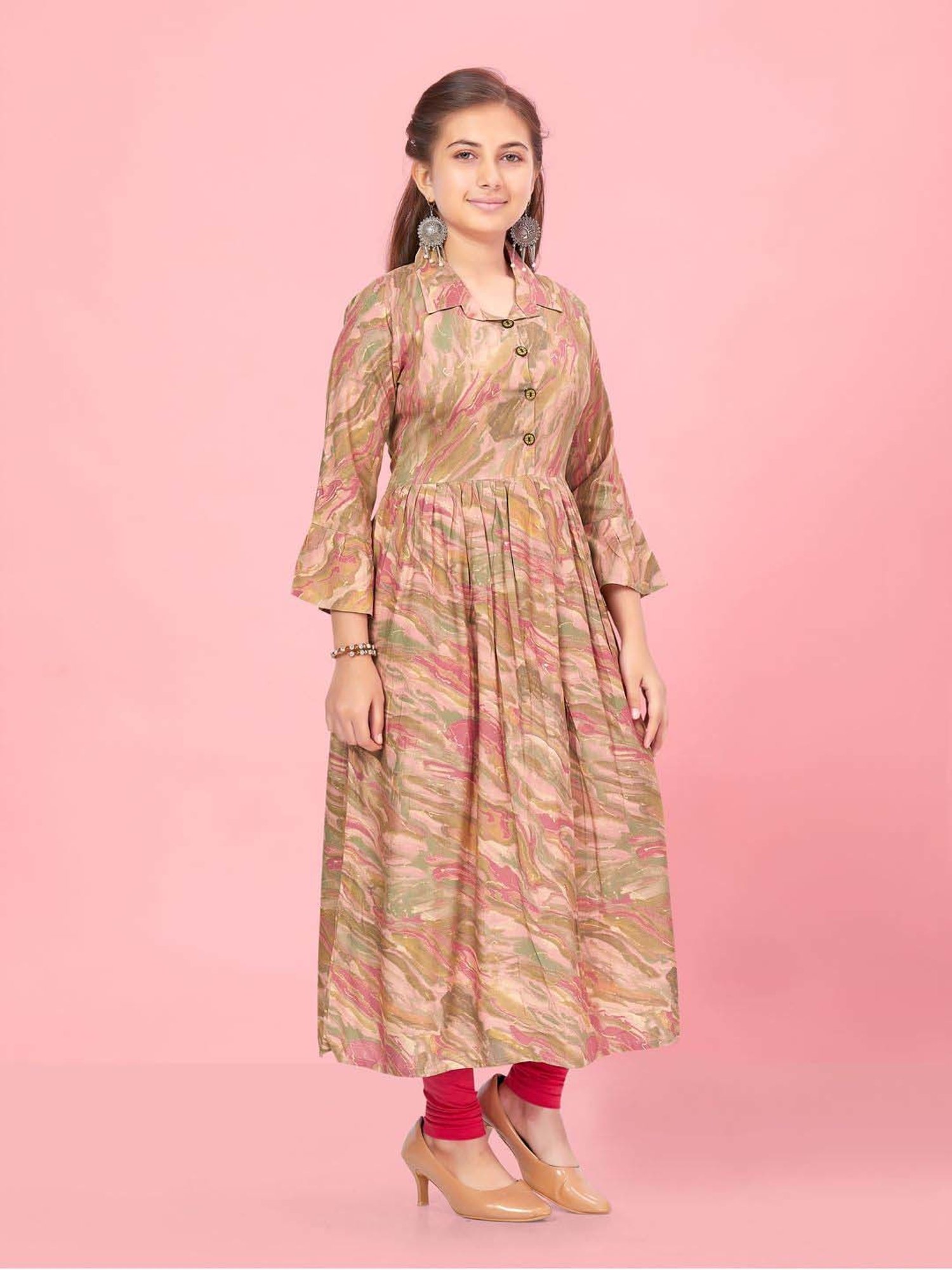 Aarika Kids Pink Printed Kurti