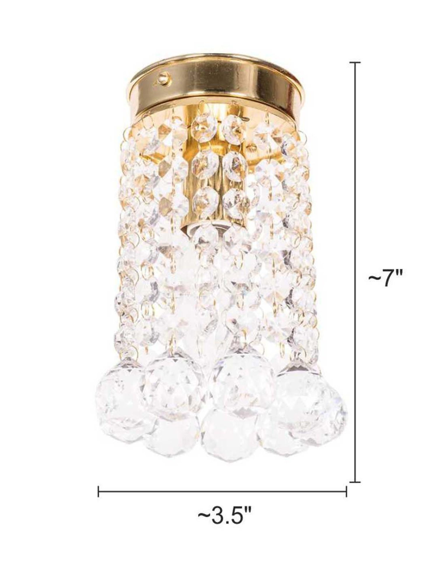 Fos Lighting 'Flush' Golden Brass Small Mount Ball Ceiling Lamp - Set of 1