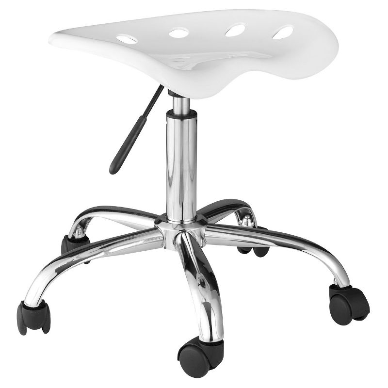 OneSpace 60-101401 Computer Task Chair with Tractor Seat, White