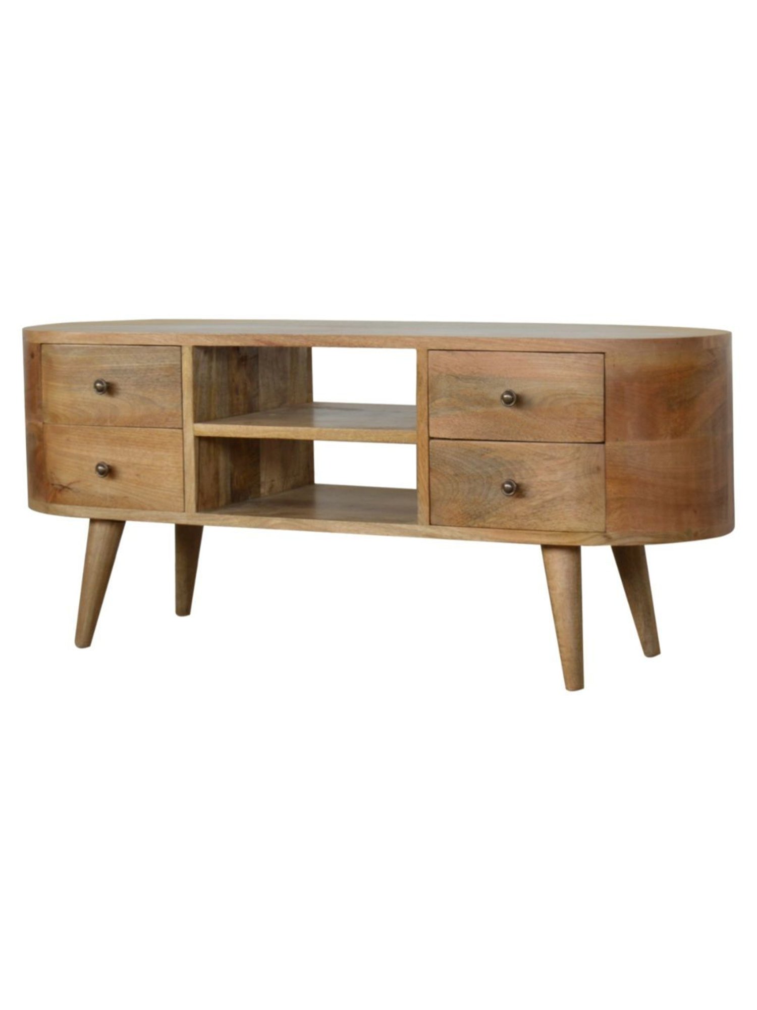 Artisan Furniture Brown Rounded Entertainment Unit (Natural Oak-ish Finish)