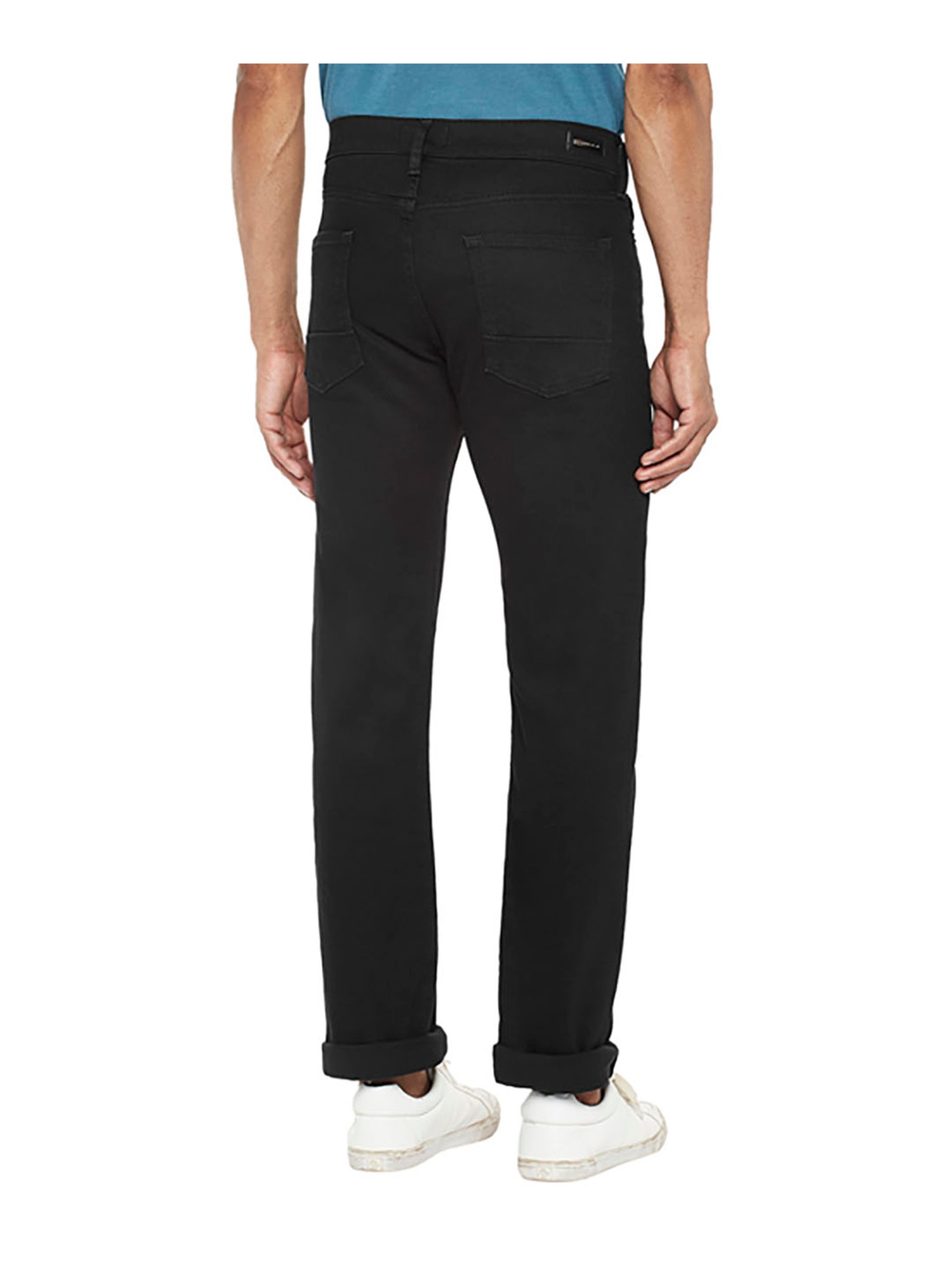 EVERBLUE Black Regular Fit Midrise Stretchable Jeans