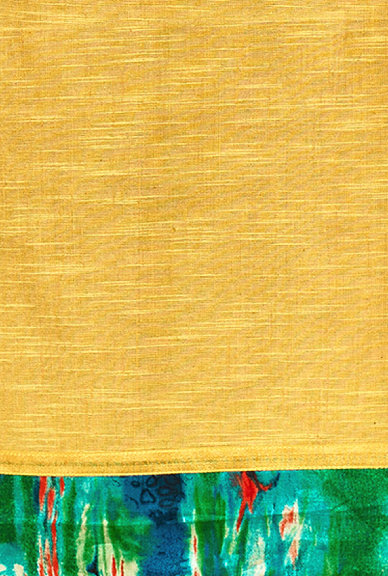 Saree Mall Yellow & Green Textured Cotton Dress Material