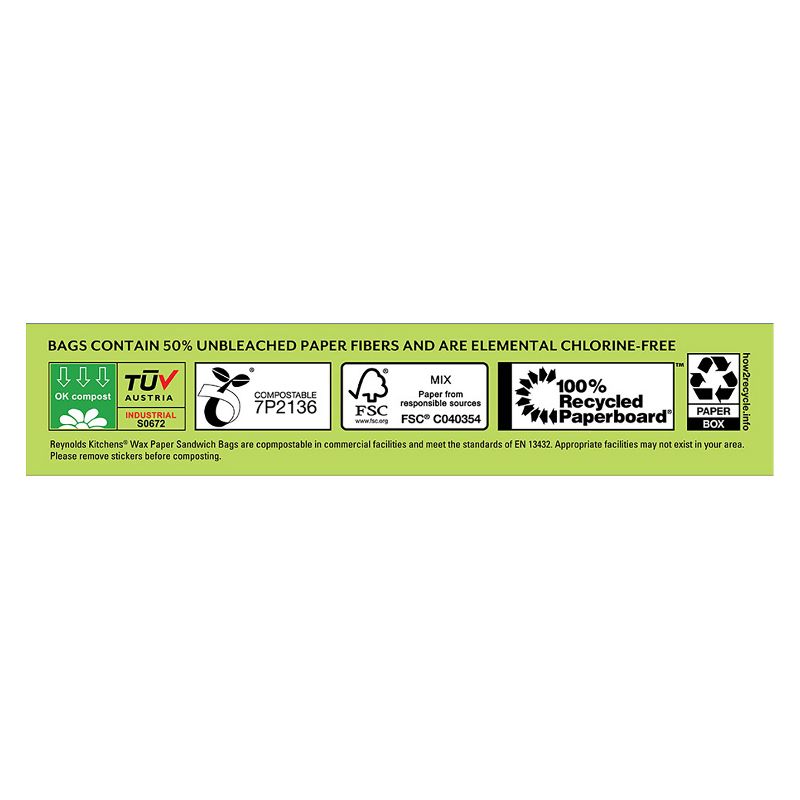 Reynolds Kitchens Wax Paper Sandwich Bags with Stickers - 50ct