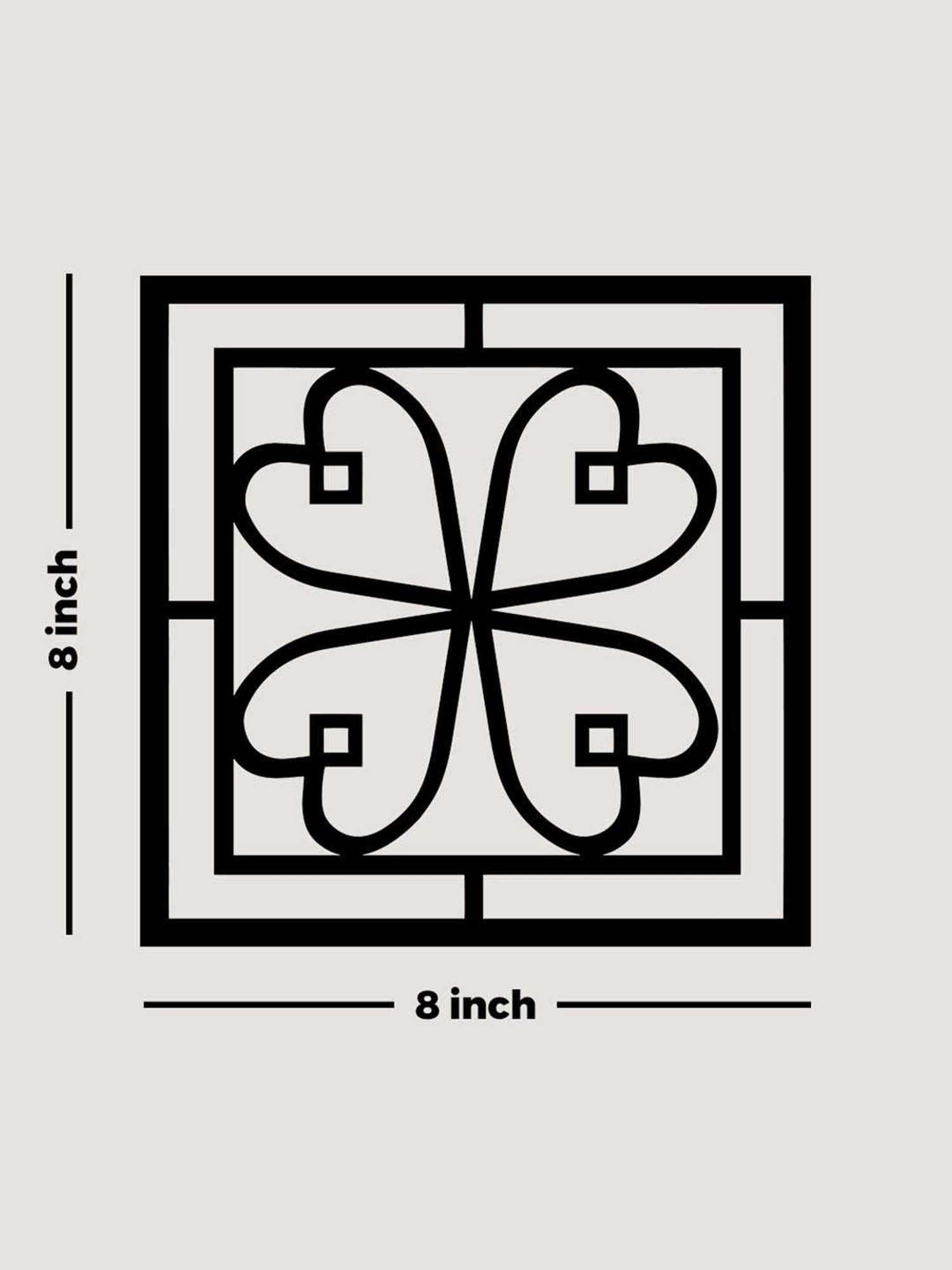 Art Street Black Mdf Jharokha Jali Square Hanging Ornaments Wall Art - Set of 4