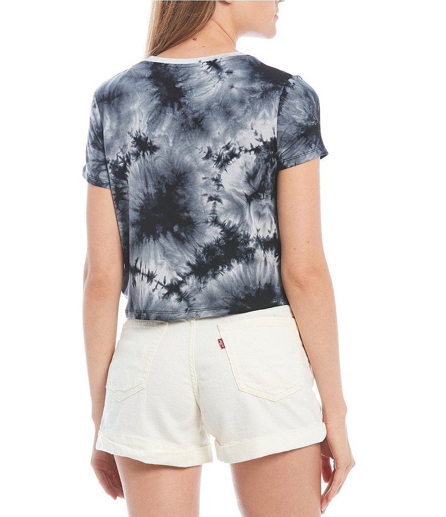 Honey & Sparkle Tie Dye Tie Front Tee