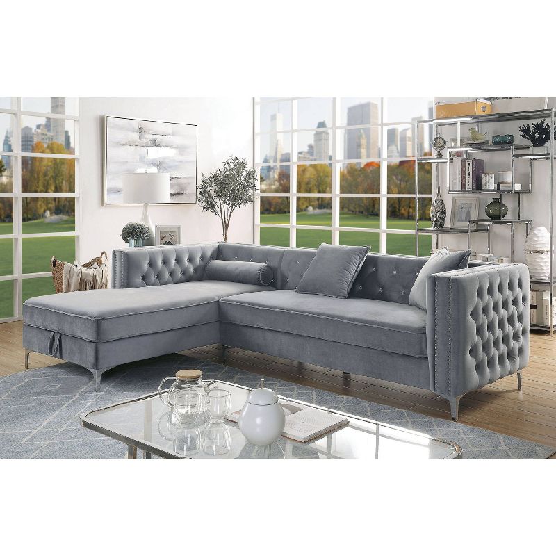 Martella Tufted Sectional Gray - HOMES: Inside + Out