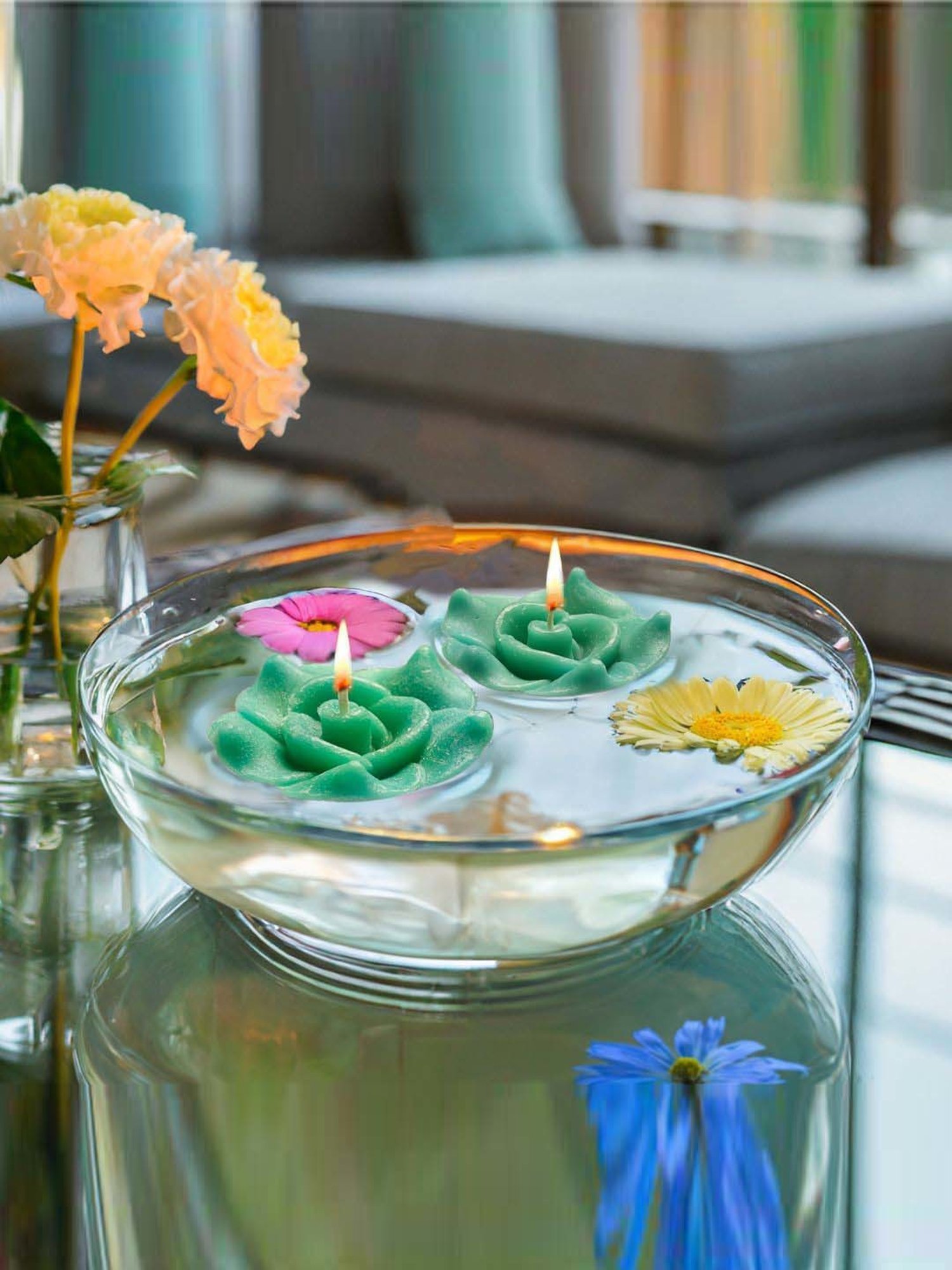 IRIS Blue Home Fragrances Cool Blue Aromatic Floating Candle Pack of 2 (Set of 4)