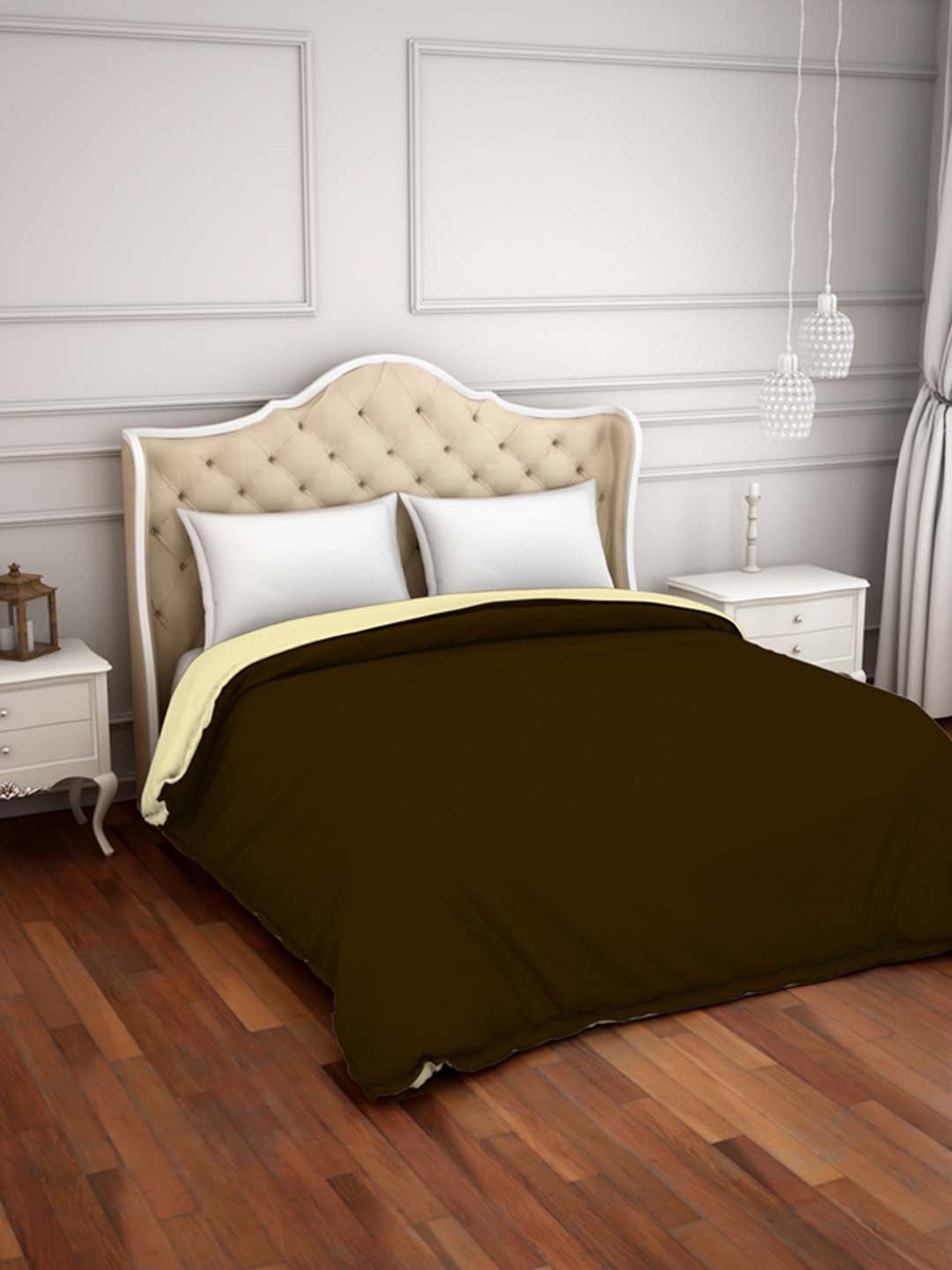 Spaces Hygro Brown Cotton 300 TC Duvet Cover - Set of 1