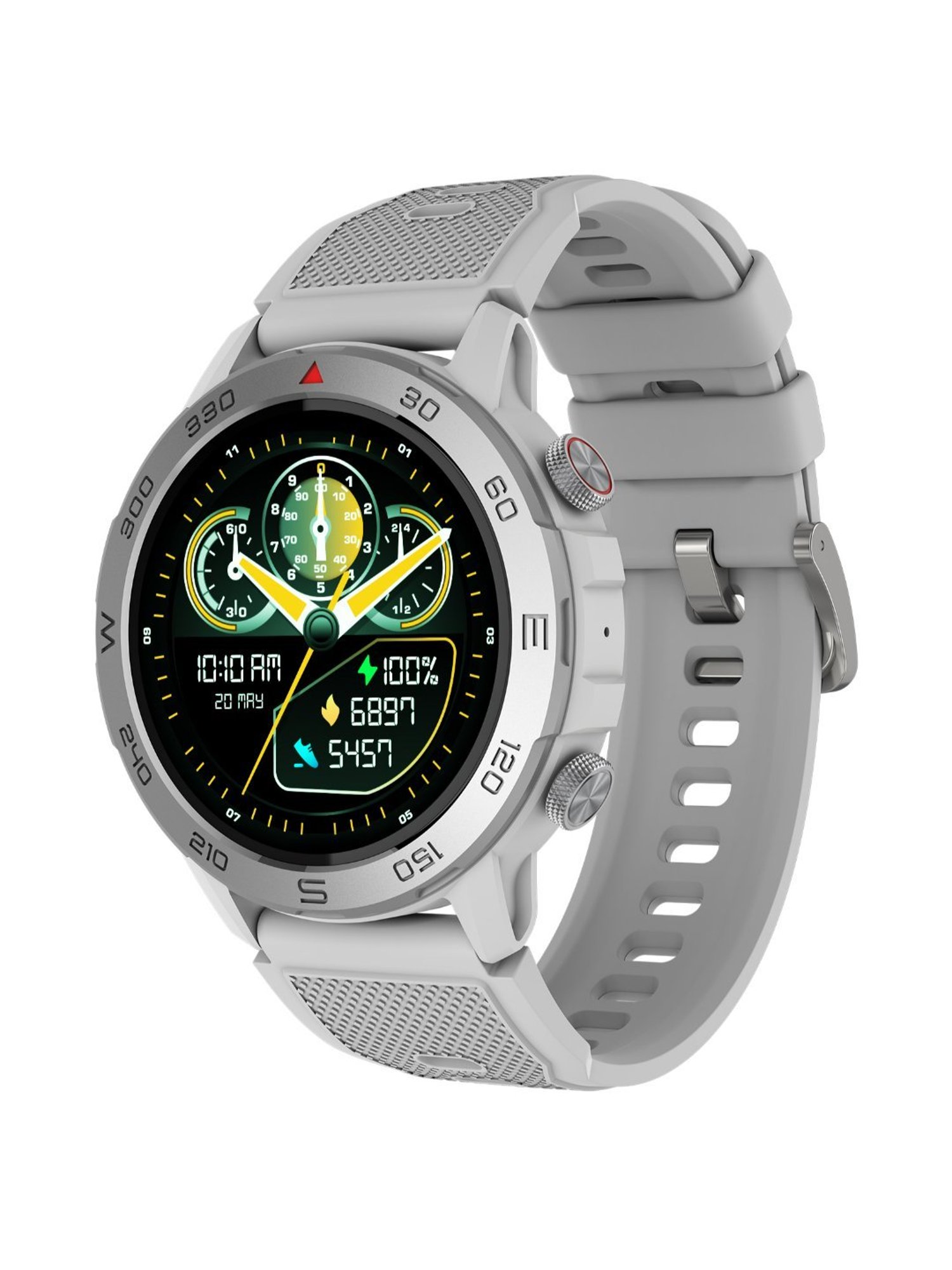 beatXP Duke Rugged BT Calling Smartwatch with 1.43 inch Round Super AMOLED Display (Silver)