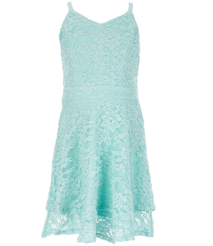 Honey and Rosie Big Girls 7-16 Lace Tiered A-Line Dress