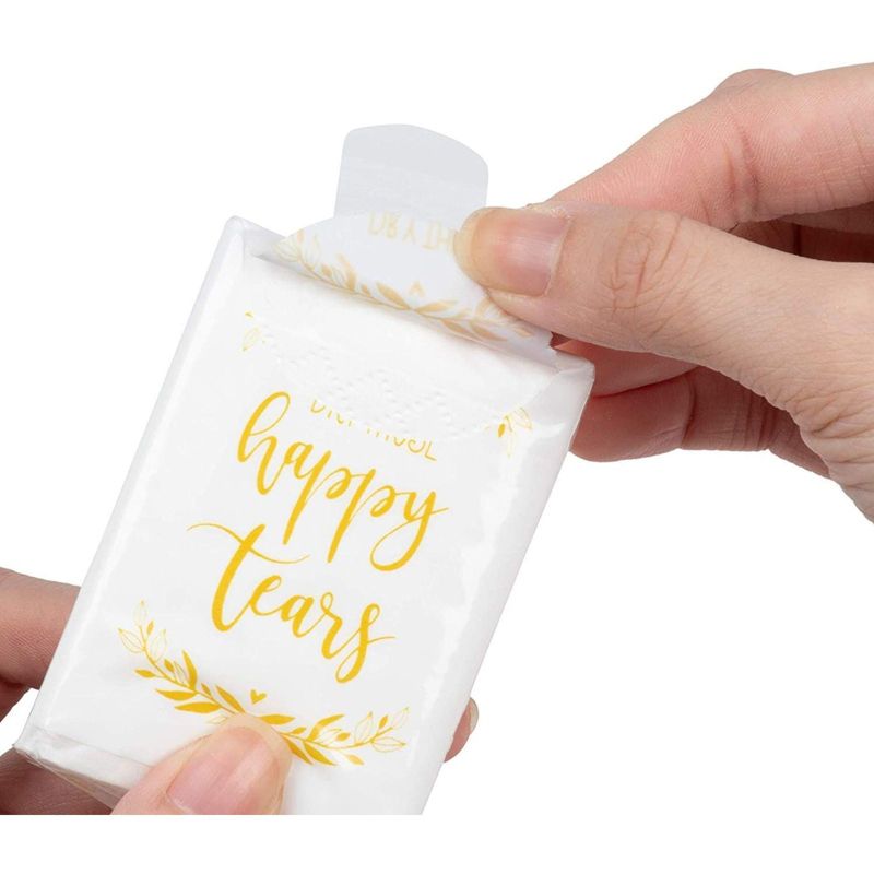 Juvale 60 Count Wedding Facial Tissue, Dry Those Happy Tears Tissues, Wedding Party Supplies, 2.9 x 2"