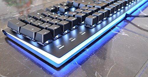 MK Fission RGB Acrylic White LED Backlit Mechanical Keyboard - Black Keycaps, Brown Cherry MX Switches