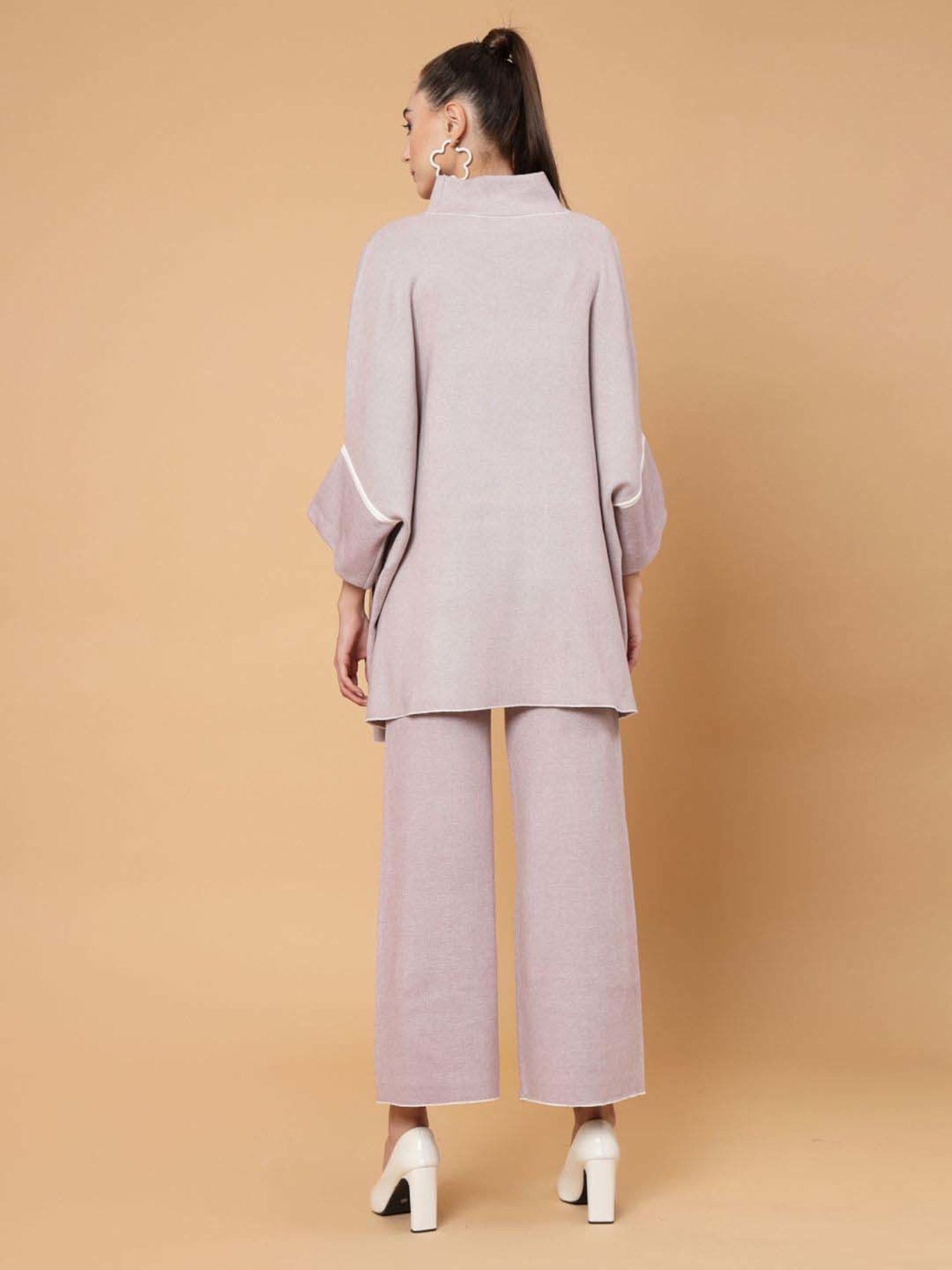 Mafadeny Lilac Plain Top Pants Set