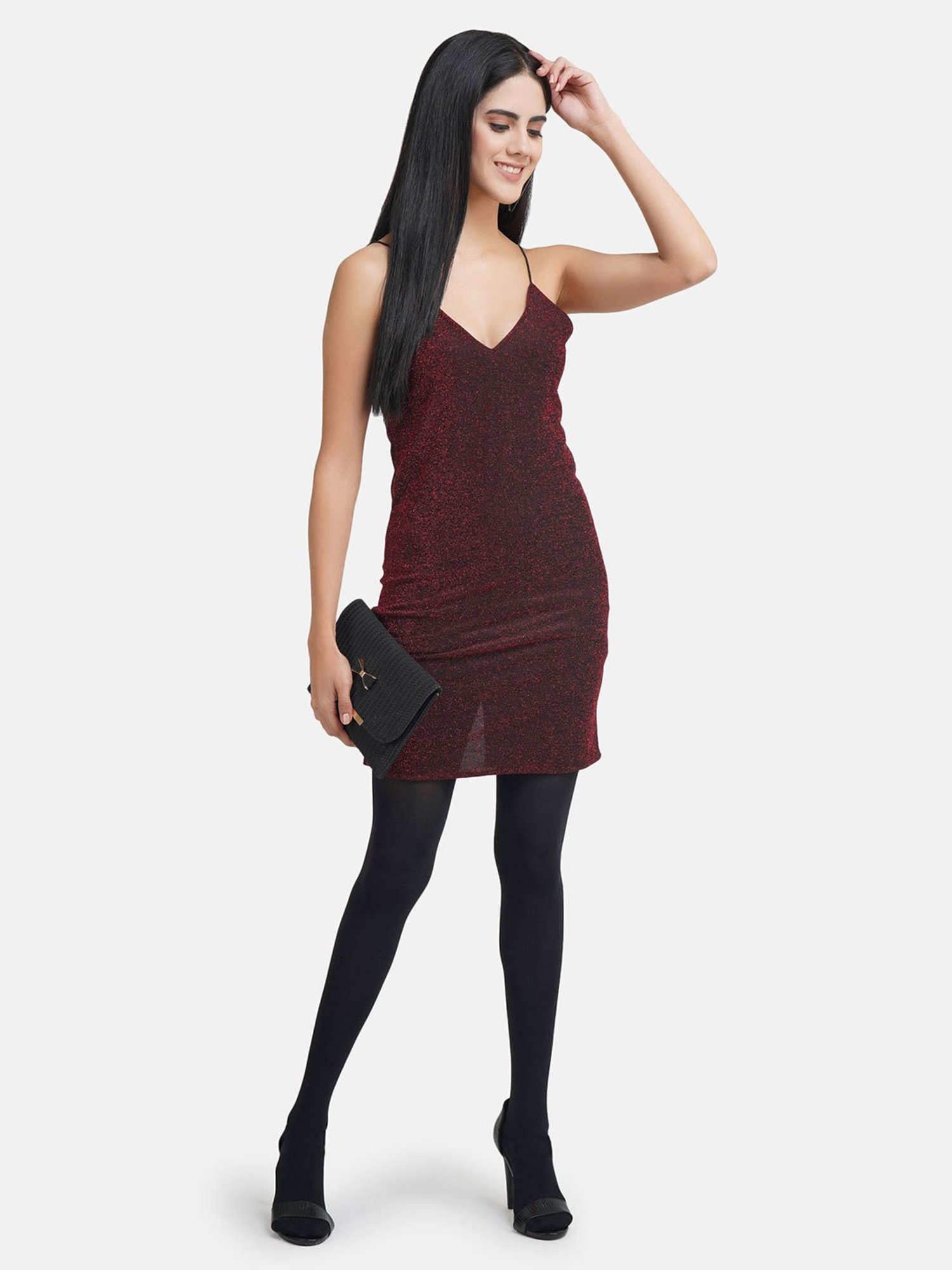 NEXT2SKIN Black Nylon Opaque Pantyhose Stockings With Super Stretch Waistband