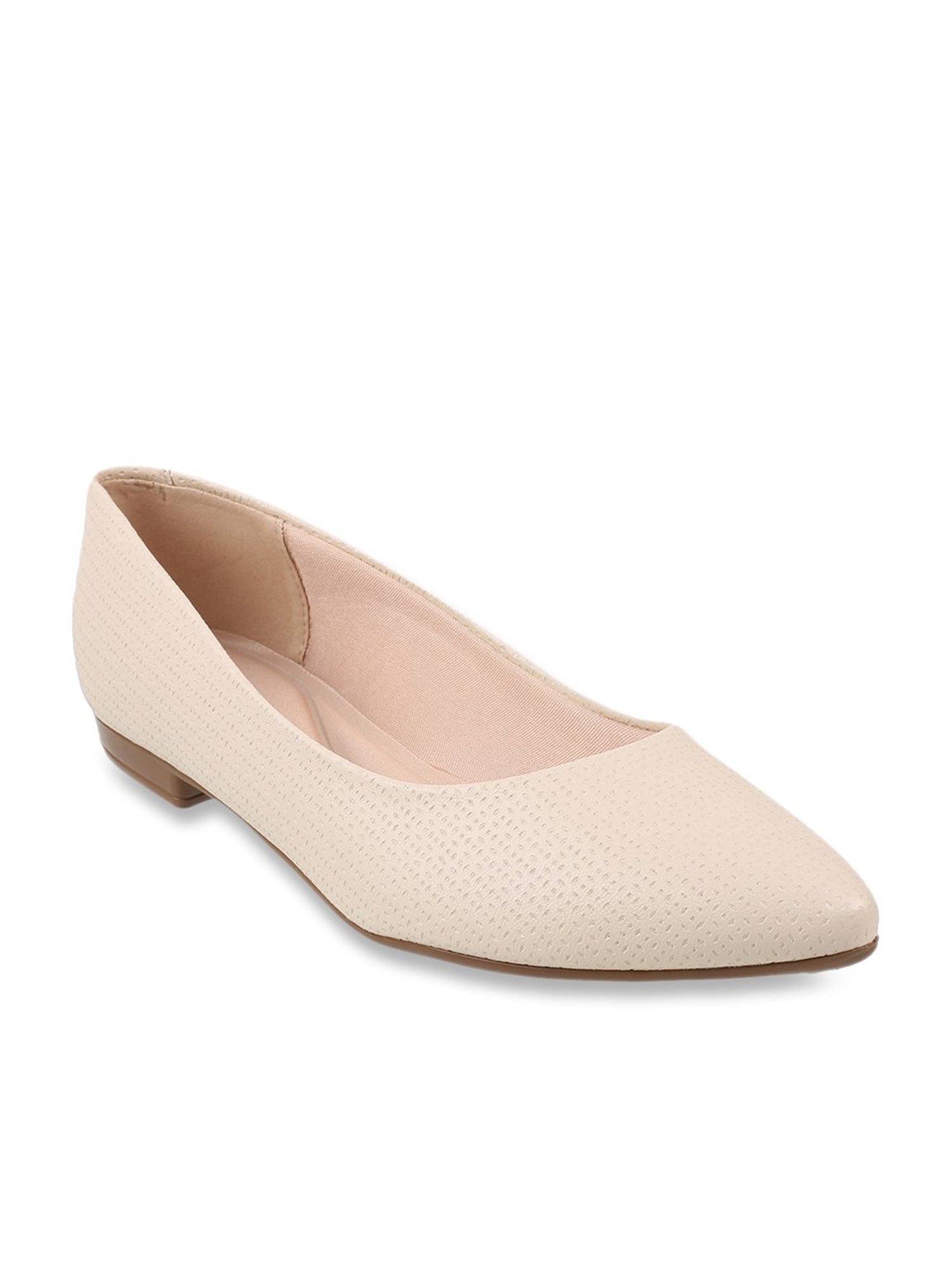J. Fontini by Mochi Women's Beige Flat Ballets