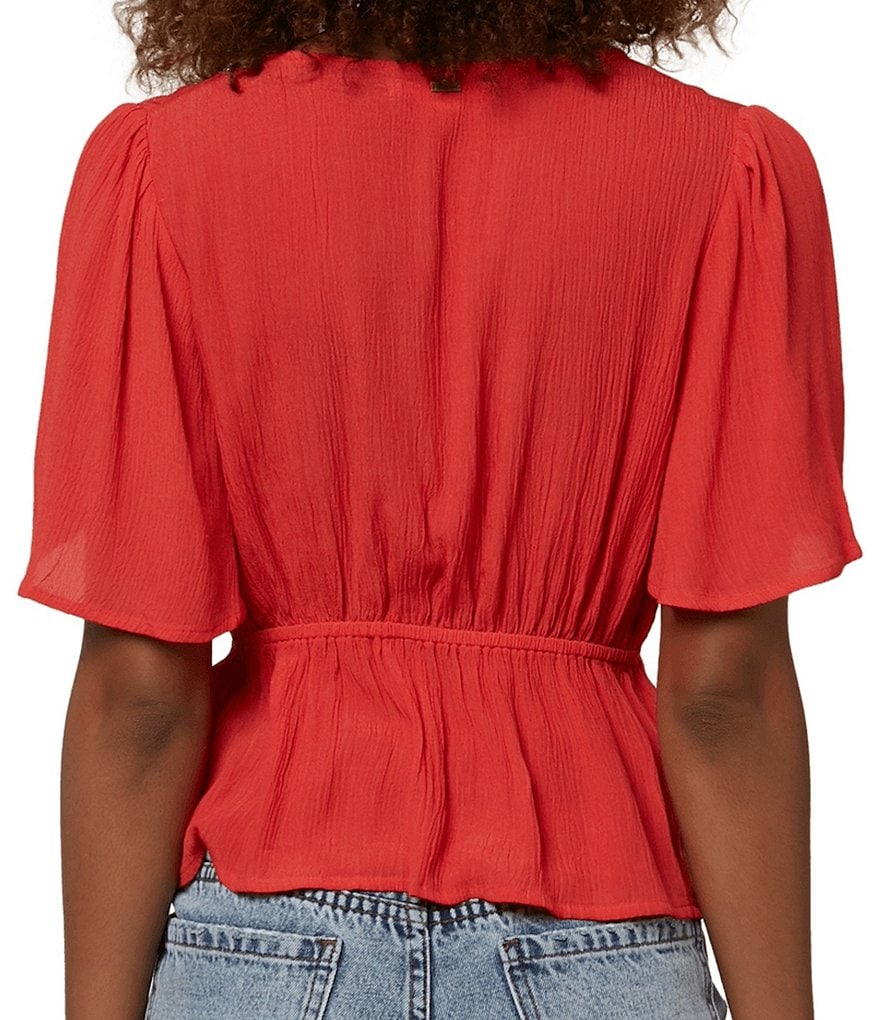 June & Hudson Short Tie Sleeve Knit Tee