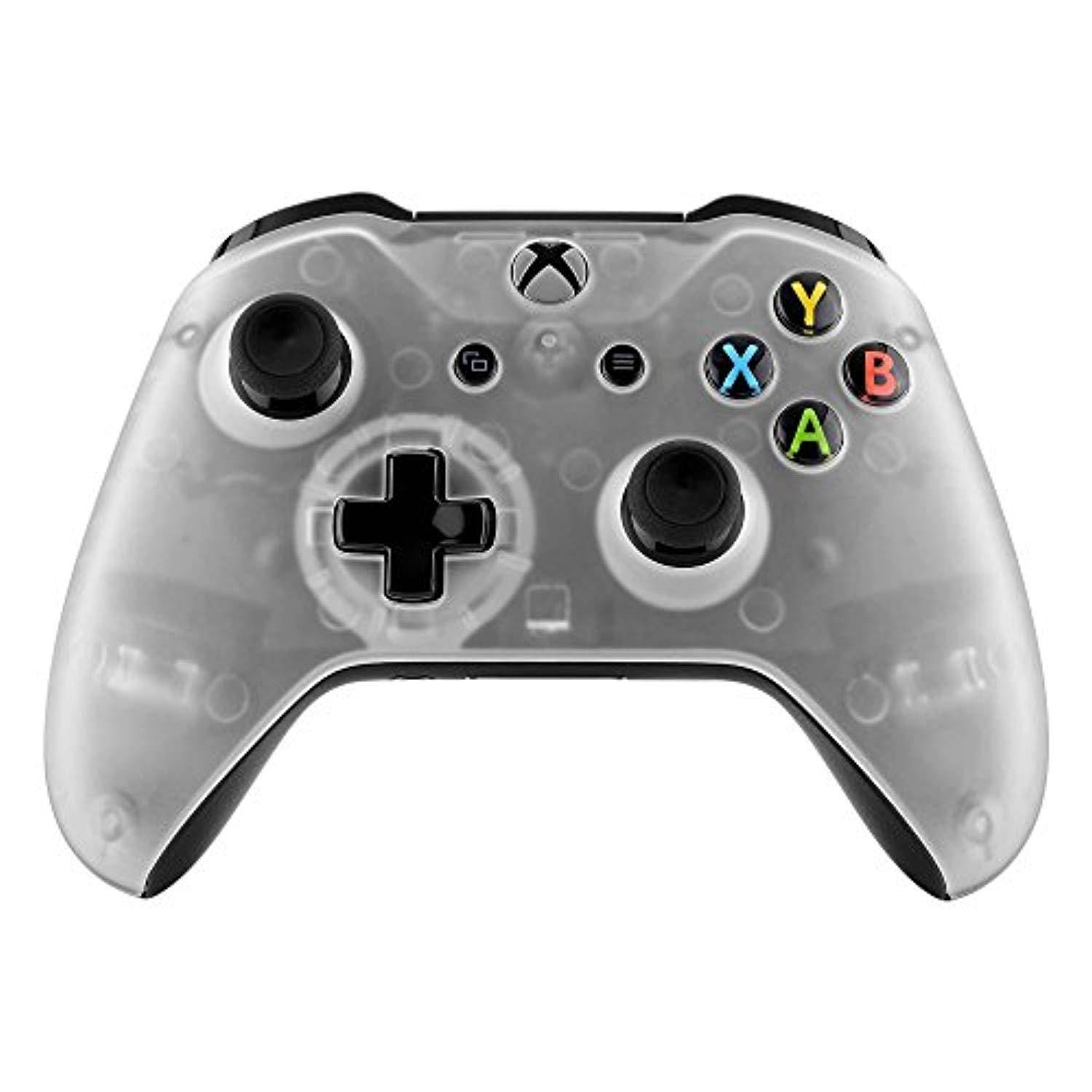 extremerate foggy clear faceplate cover, soft touch front housing shell case, comfortable soft grip replacement kit for xbox on