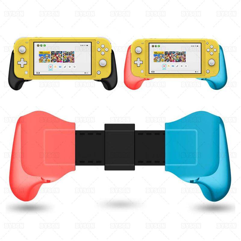 Grip Case for Nintendo Switch Lite 2019, Comfortable & Ergonomic NS Mini Non-Slip Handle Stretchable with Stand Brace Compatible Nintend Switch/Switch Lite Handgrip Accessories (Red Blue)