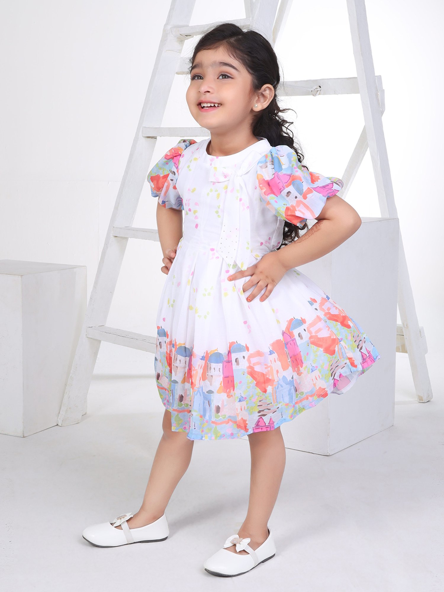 Peppermint Kids Multicolor Printed Dress