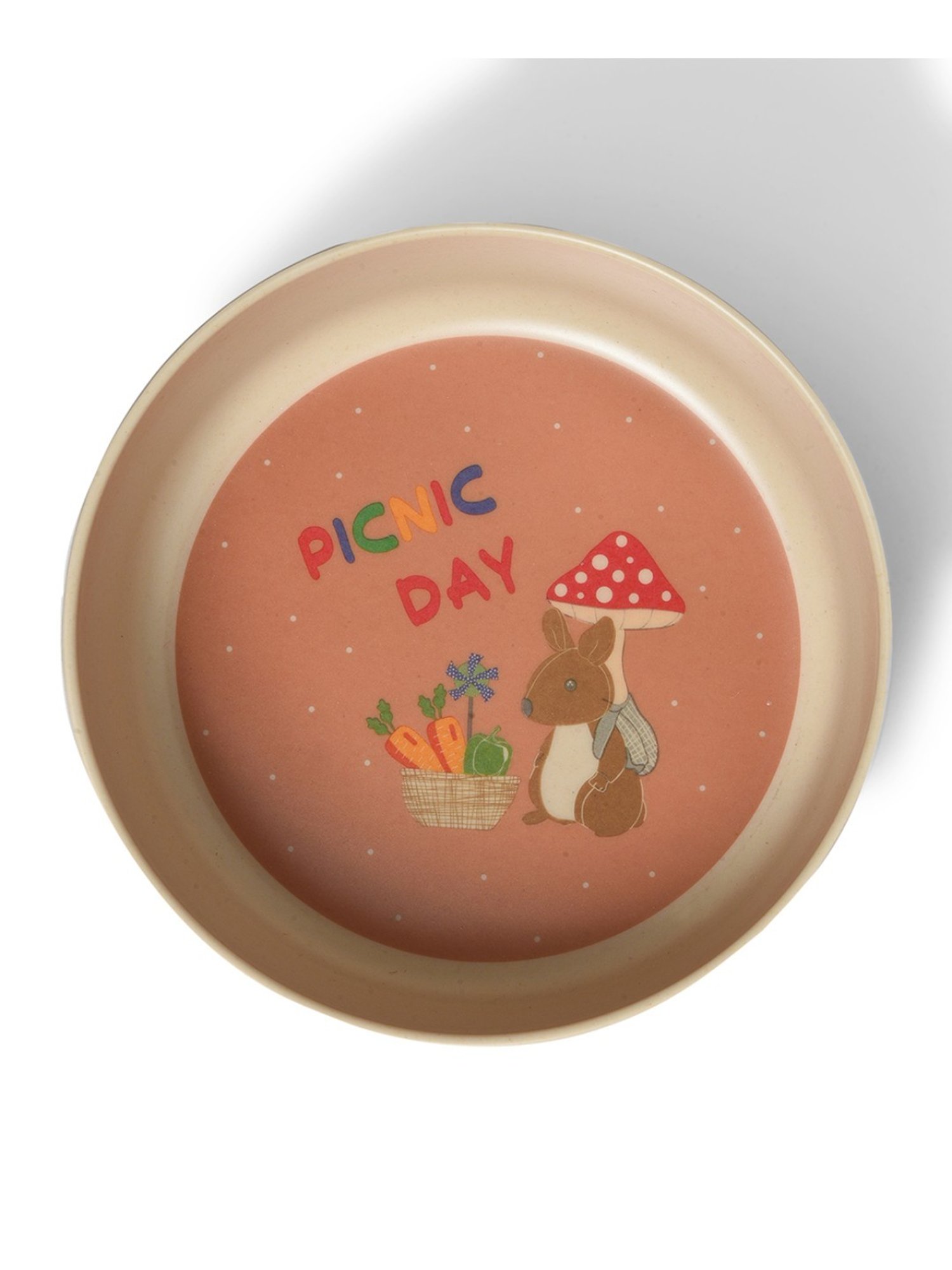 MiArcus Printed Brown Melamine Kids Dinner Set