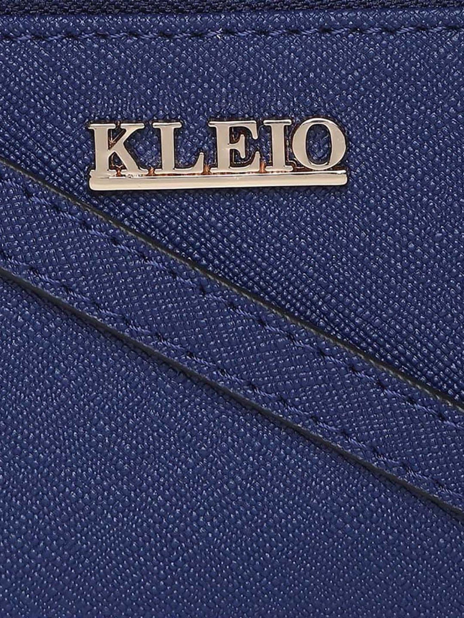 KLEIO Royal Blue Solid Medium Shoulder Handbag