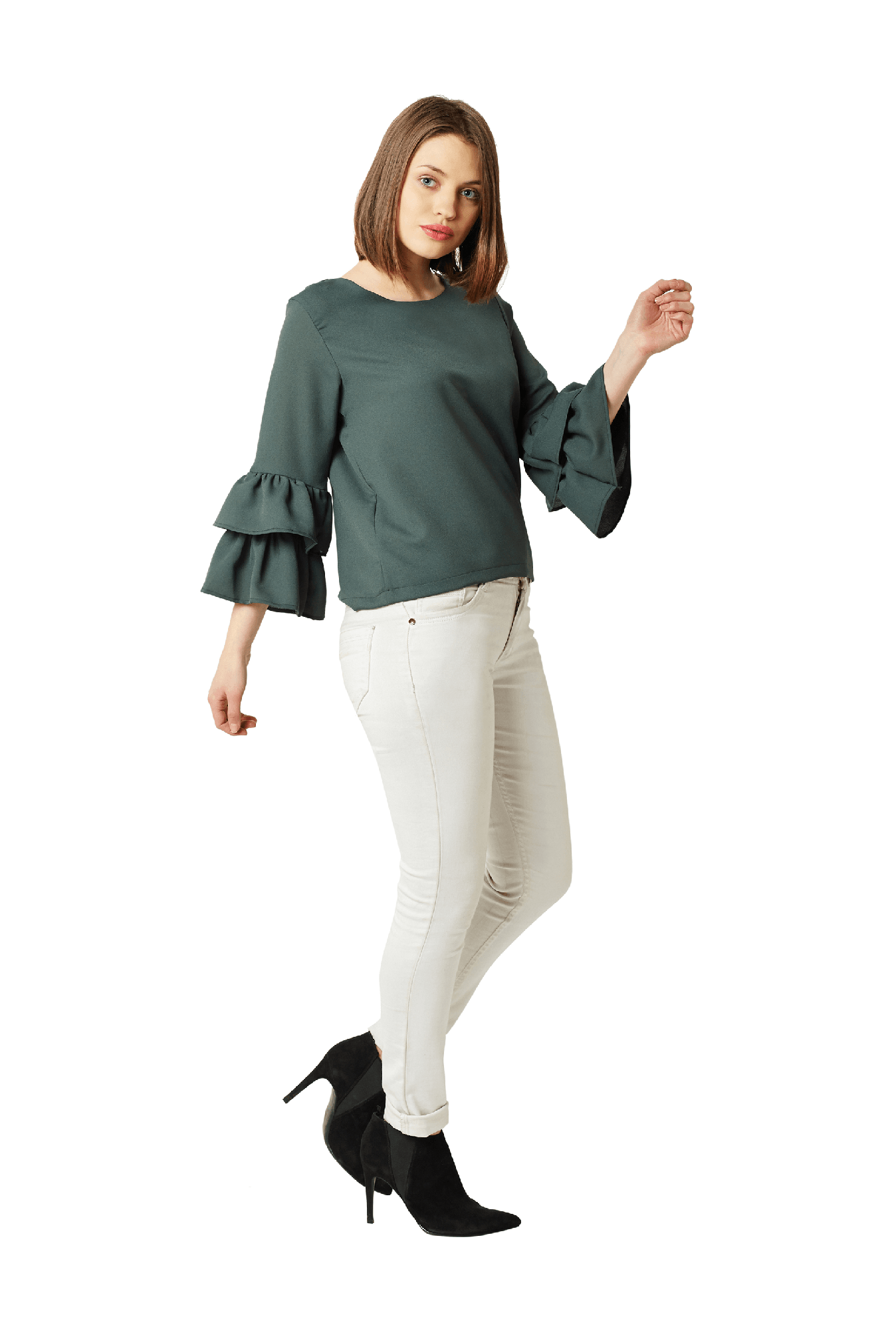 Miss Chase Green Crepe Top