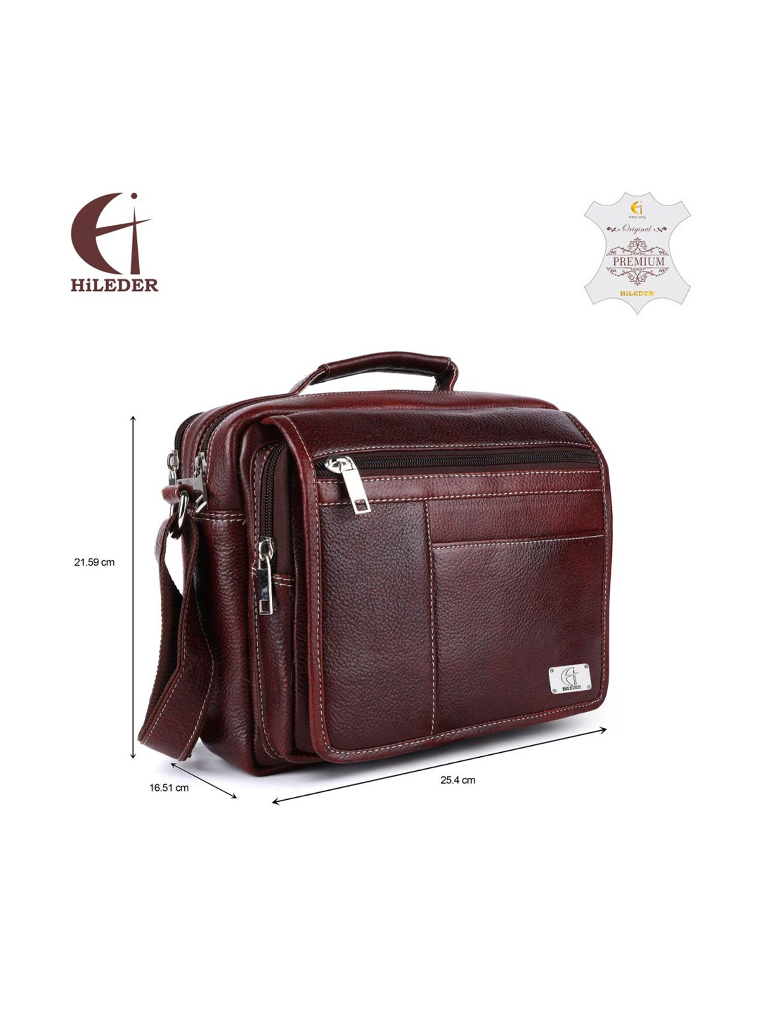 HiLEDER Brown Solid Medium Cross Body Bag