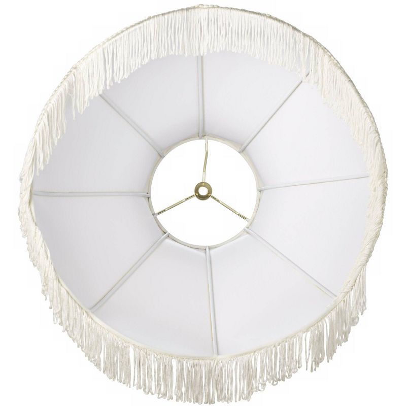 Brentwood Cream Large Scallop Dome Lamp Shade 6" Top x 17" Bottom x 11" High x 12" Slant (Spider) Replacement with Harp and Finial