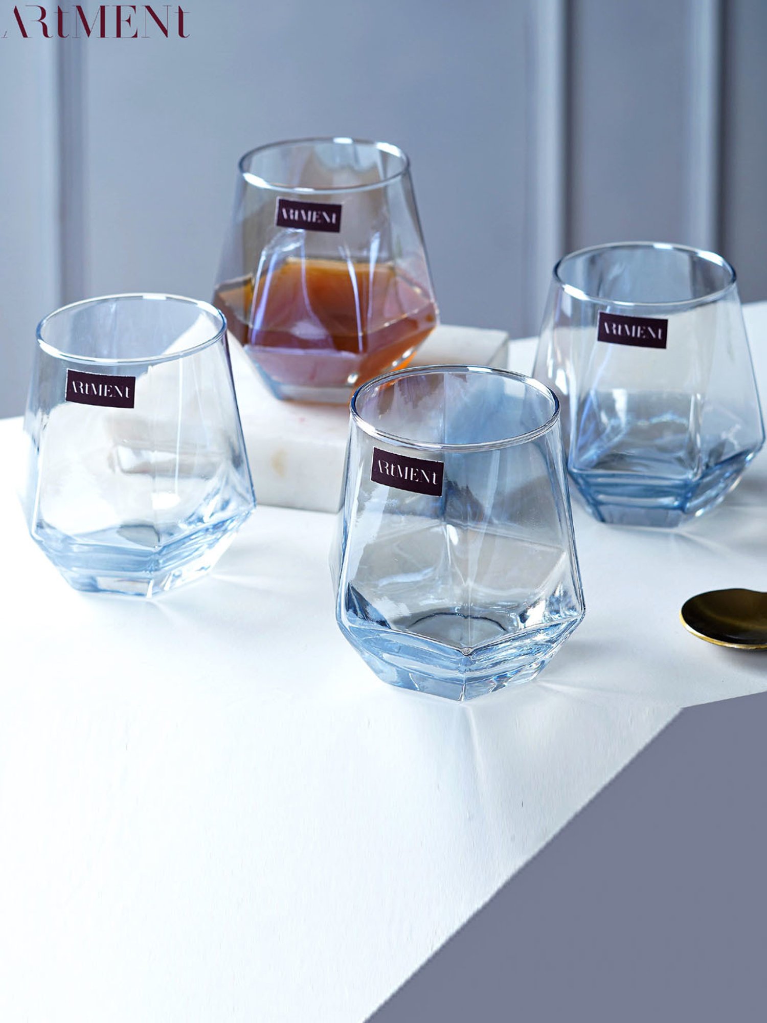 The Artment Transparent Glass Solid Drinking Glass - Pack of 4