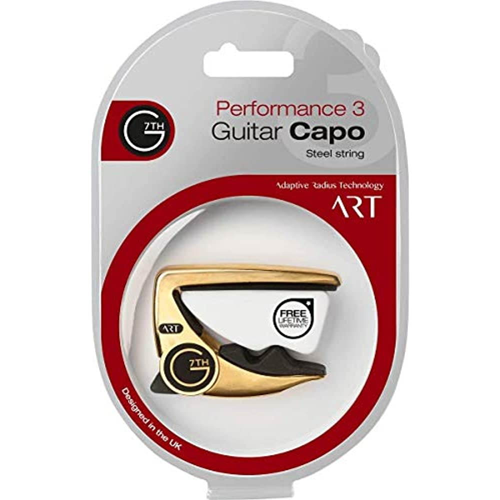 G7th Performance 3 Steel String Capo with ART, 18kt Gold Plated
