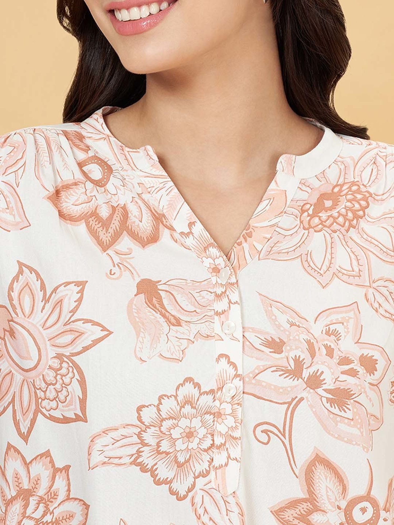 Honey by Pantaloons White Floral Print Top