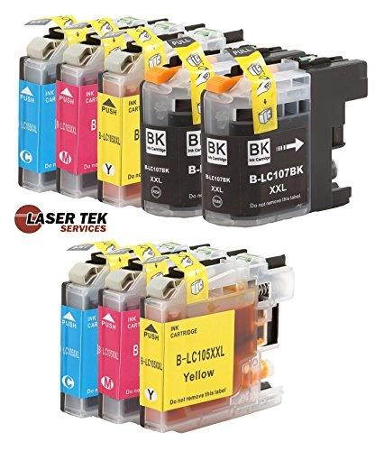 Brother LC107 and LC105 8-Set Compatible Super High Yield Ink Cartridges (2BK, 1C, 1M, 1Y) MFC-J4310DW MFC-J4410DW